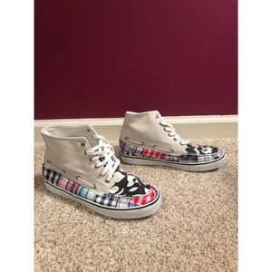 Plaid and Floral High Top Sperry